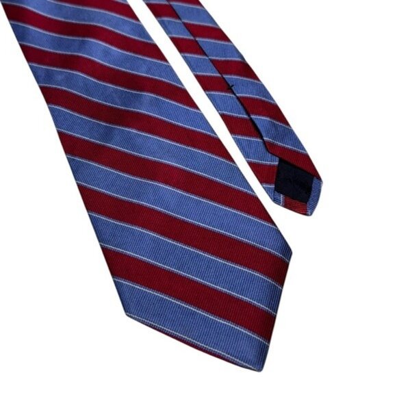 Brooks Brothers 346 Silk Tie Quiet Luxury Old Money Red Blue Striped Academia - Picture 1 of 6
